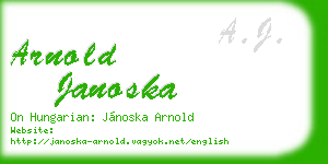 arnold janoska business card